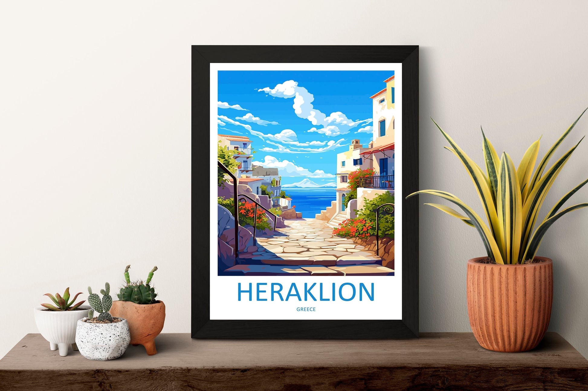 Heraklion Travel Print Wall Art Heraklion Greece Wall Hanging Home Decoration Heraklion Gift Art Lovers Wall Art Print Heraklion Greece