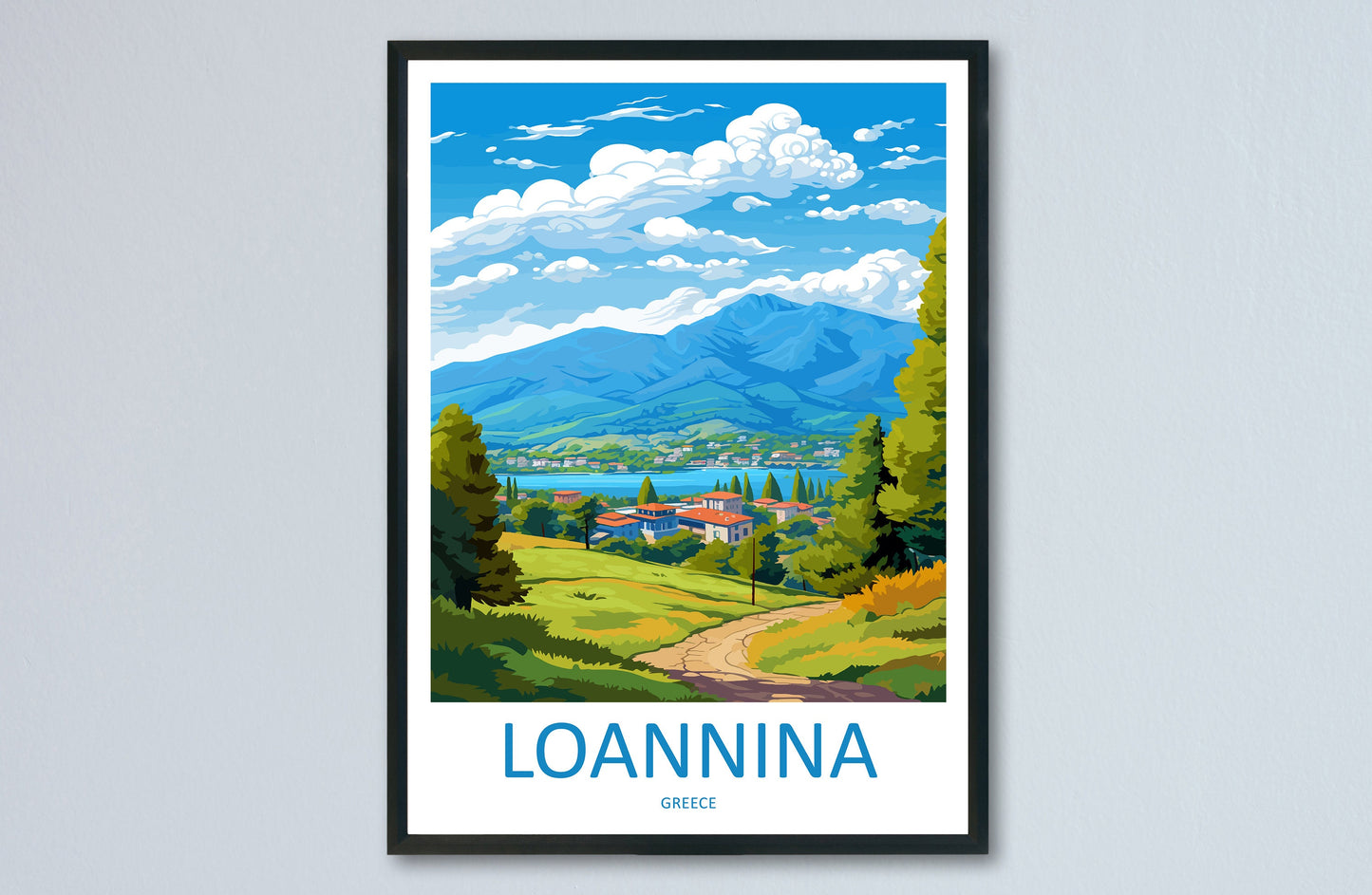 Loannina Travel Print Wall Art Loannina Greece Wall Hanging Home Decoration Loannina Gift Art Lovers Wall Art Print Loannina Greece Wall Art