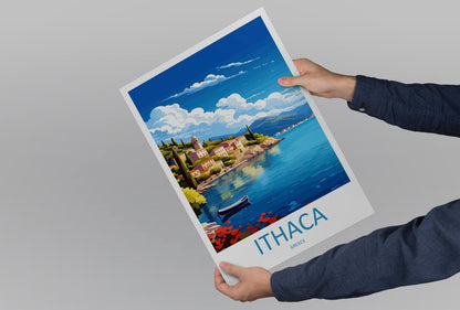 Ithaca Travel Print Wall Art Ithaca Greece Wall Hanging Home Decoration Ithaca Gift Art Lovers Wall Art Print Ithaca Greece Wall Art