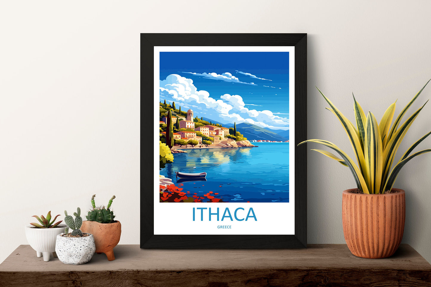 Ithaca Travel Print Wall Art Ithaca Greece Wall Hanging Home Decoration Ithaca Gift Art Lovers Wall Art Print Ithaca Greece Wall Art