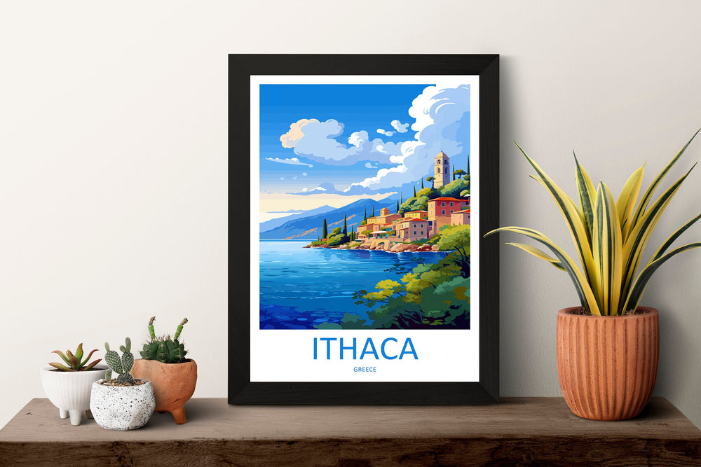 Ithaca Travel Print Wall Art Ithaca Greece Wall Hanging Home Decoration Ithaca Gift Art Lovers Wall Art Print Ithaca Greece Wall Art