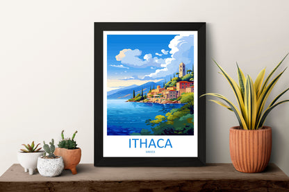 Ithaca Travel Print Wall Art Ithaca Greece Wall Hanging Home Decoration Ithaca Gift Art Lovers Wall Art Print Ithaca Greece Wall Art