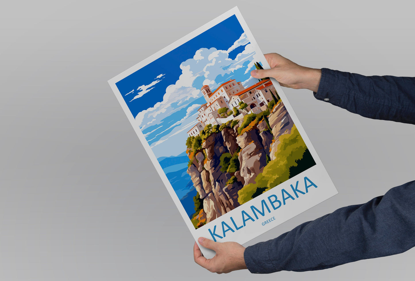 Kalambaka Travel Print Wall Art Kalambaka Greece Wall Hanging Home Decoration Kalambaka Gift Art Lovers Wall Art Print Kalambaka Greece