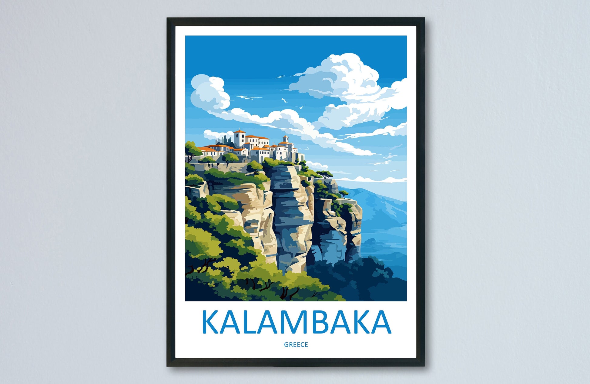 Kalambaka Travel Print Wall Art Kalambaka Greece Wall Hanging Home Decoration Kalambaka Gift Art Lovers Wall Art Print Kalambaka Greece