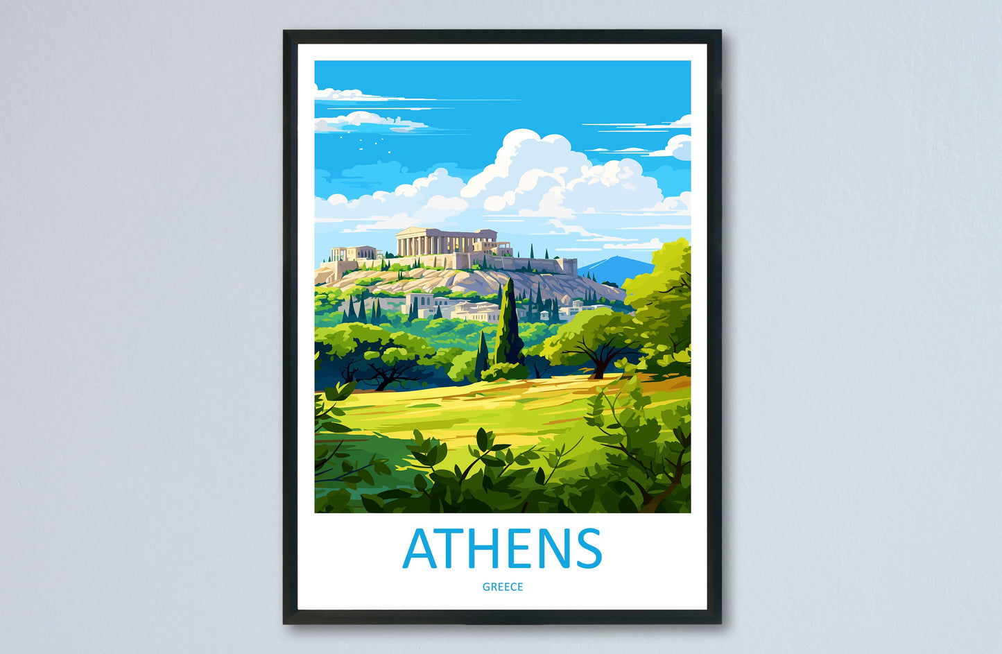 Athens Travel Print Wall Art Athens Greece Wall Hanging Home Decoration Athens Gift Art Lovers Wall Art Print Athens Greece Wall Poster Art