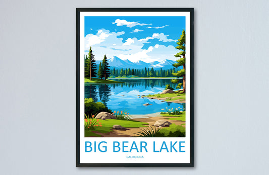 Big Bear Lake Travel Print Wall Art Big Bear Lake Wall Hanging Home Décor Big Bear Lake Gift Art Lovers California Art Lover Gift Lake Art