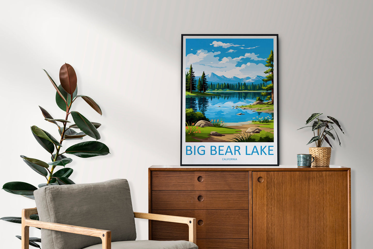 Big Bear Lake Travel Print Wall Art Big Bear Lake Wall Hanging Home Décor Big Bear Lake Gift Art Lovers California Art Lover Gift Lake Art
