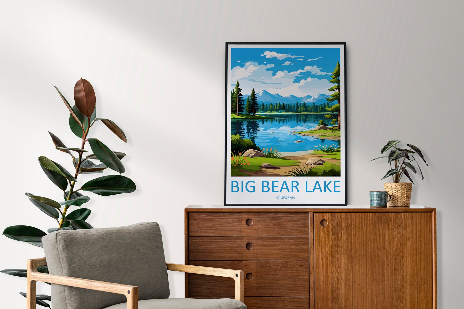 Big Bear Lake Travel Print Wall Art Big Bear Lake Wall Hanging Home Décor Big Bear Lake Gift Art Lovers California Art Lover Gift Lake Art