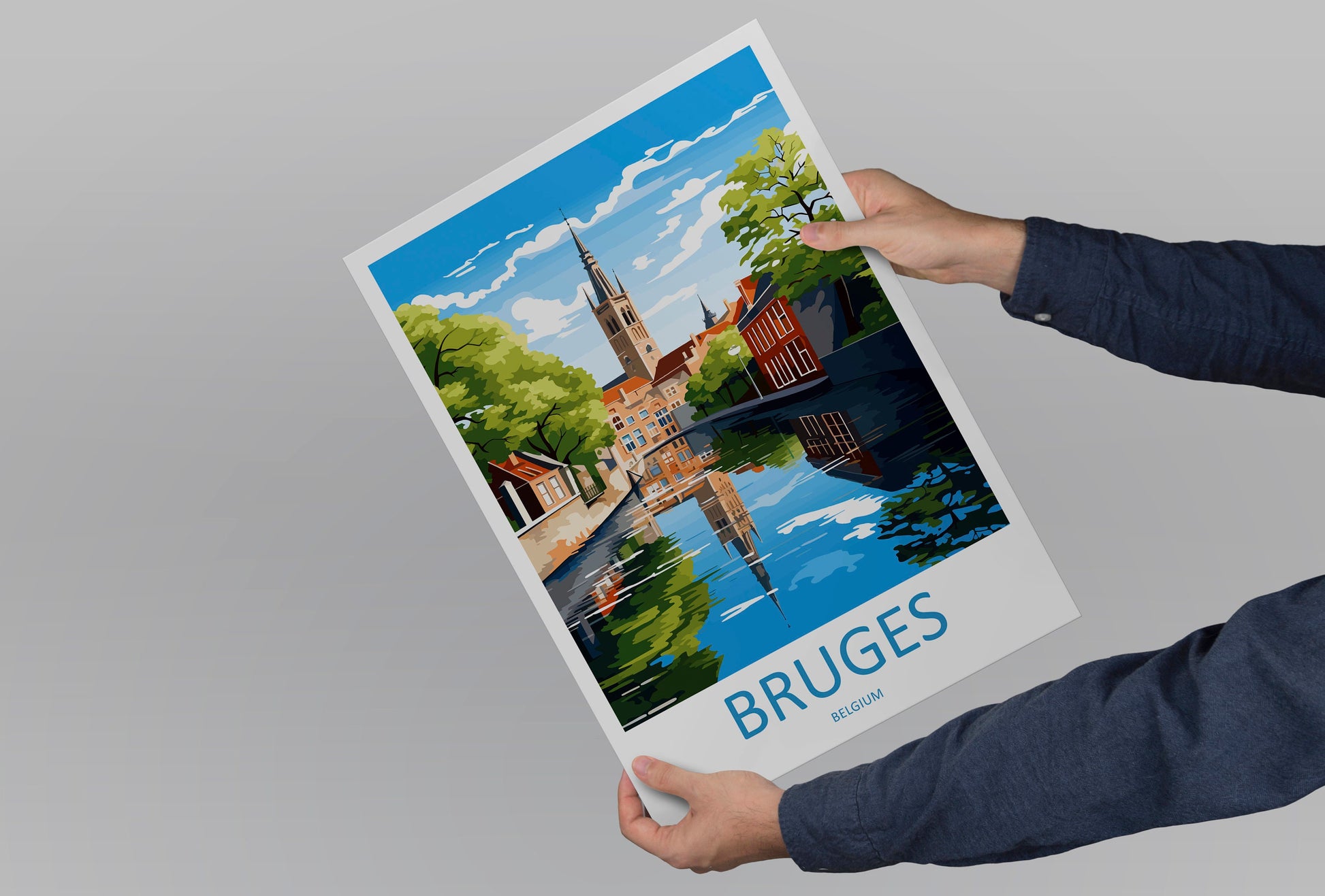 Bruges Travel Print Wall Art Bruges Wall Hanging Home Décor Bruges Gift Art Lovers Belgium Art Lover Gift Bruges Wall Décor