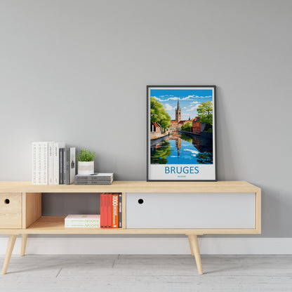 Bruges Travel Print Wall Art Bruges Wall Hanging Home Décor Bruges Gift Art Lovers Belgium Art Lover Gift Bruges Wall Décor