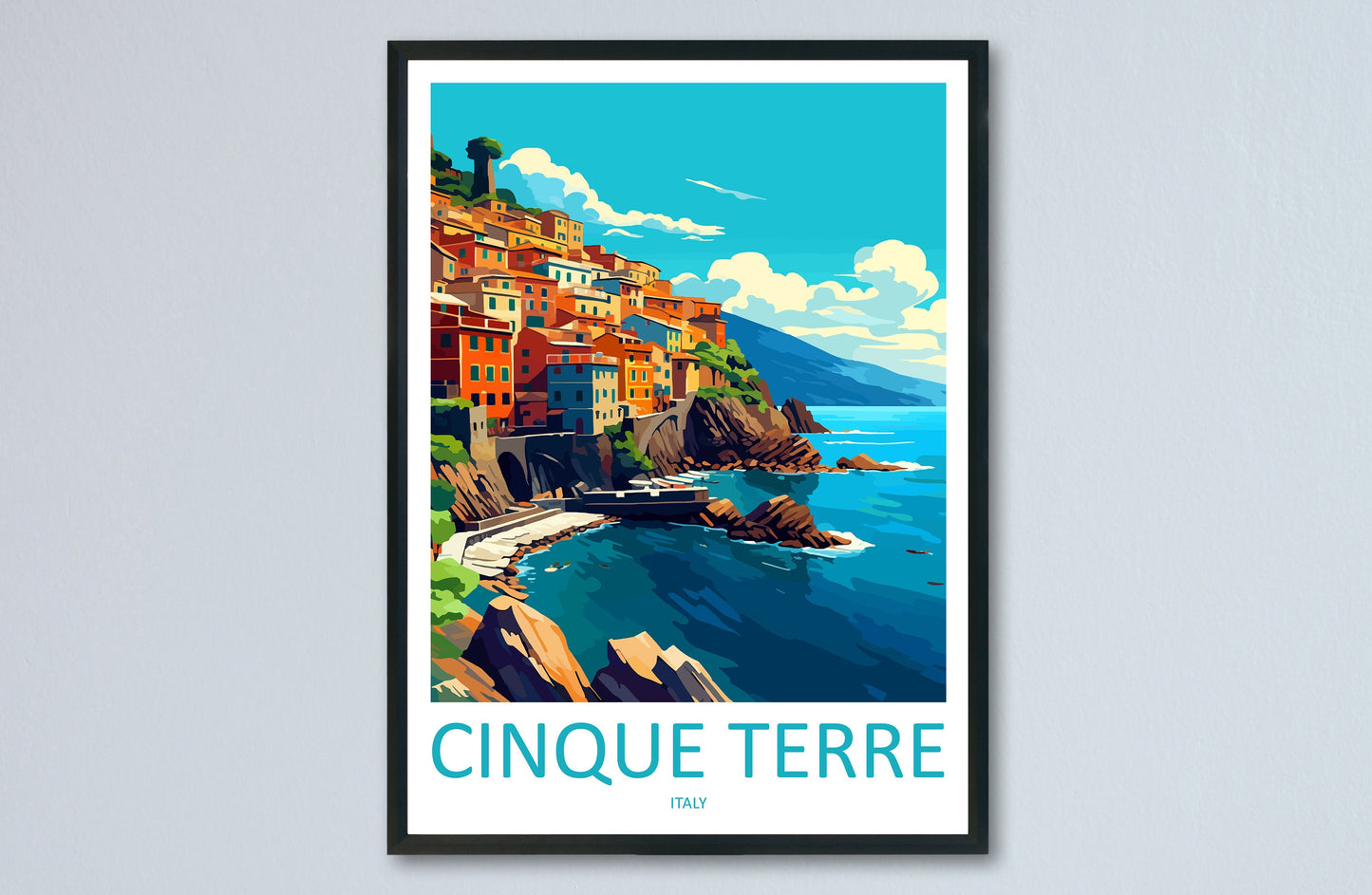 Cinque Terre Travel Print Wall Art Cinque Terre Italy Wall Hanging Home Decoration Cinque Terre Gift Art Lovers Wall Art Print Patmos Italy
