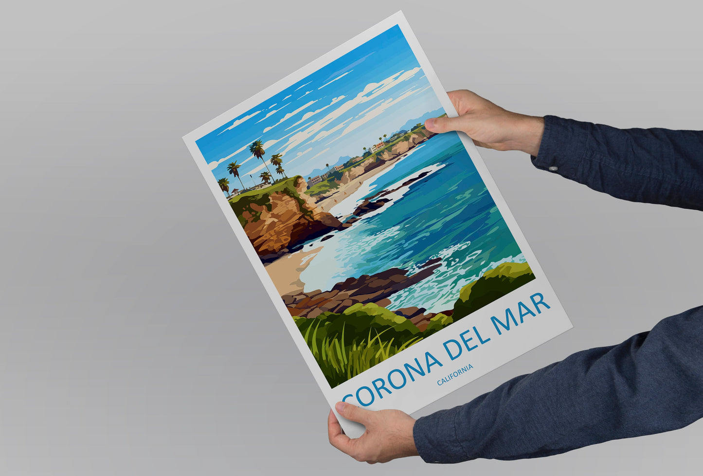 Corona Del Mar Travel Print Wall Art Corona Del Mar Wall Hanging Home Décor Corona Del Mar Gift Art Lovers California Art Lover Gift