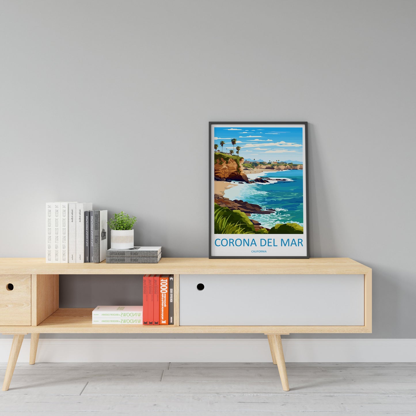 Corona Del Mar Travel Print Wall Art Corona Del Mar Wall Hanging Home Décor Corona Del Mar Gift Art Lovers California Art Lover Gift