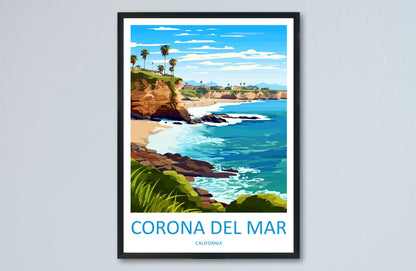 Corona Del Mar Travel Print Wall Art Corona Del Mar Wall Hanging Home Décor Corona Del Mar Gift Art Lovers California Art Lover Gift