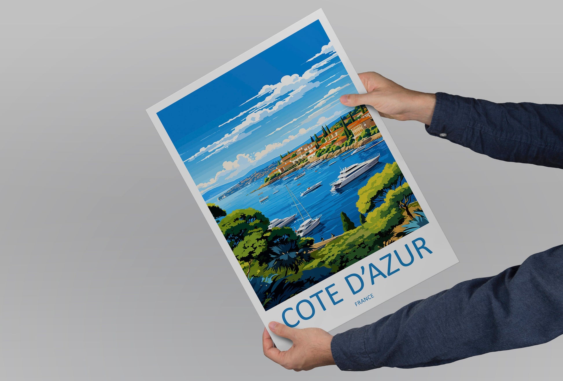Cote D'azur Travel Print Wall Art Cote D'azur Wall Hanging Home Decor Cote D'azur France Gift Art Lovers Wall Art Print Art Cote D'azur