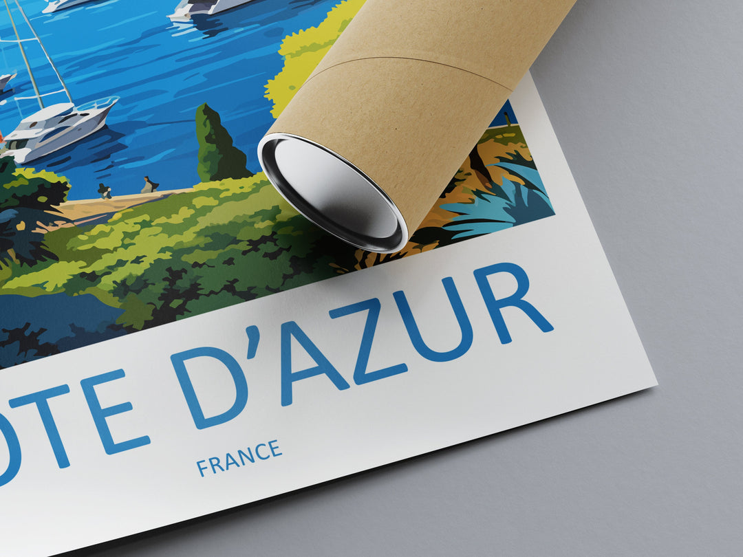 Cote D'azur Travel Print Wall Art Cote D'azur Wall Hanging Home Decor Cote D'azur France Gift Art Lovers Wall Art Print Art Cote D'azur