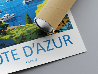 Cote D'azur Travel Print Wall Art Cote D'azur Wall Hanging Home Decor Cote D'azur France Gift Art Lovers Wall Art Print Art Cote D'azur