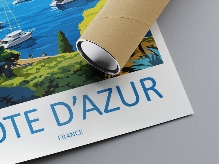 Cote D'azur Travel Print Wall Art Cote D'azur Wall Hanging Home Decor Cote D'azur France Gift Art Lovers Wall Art Print Art Cote D'azur