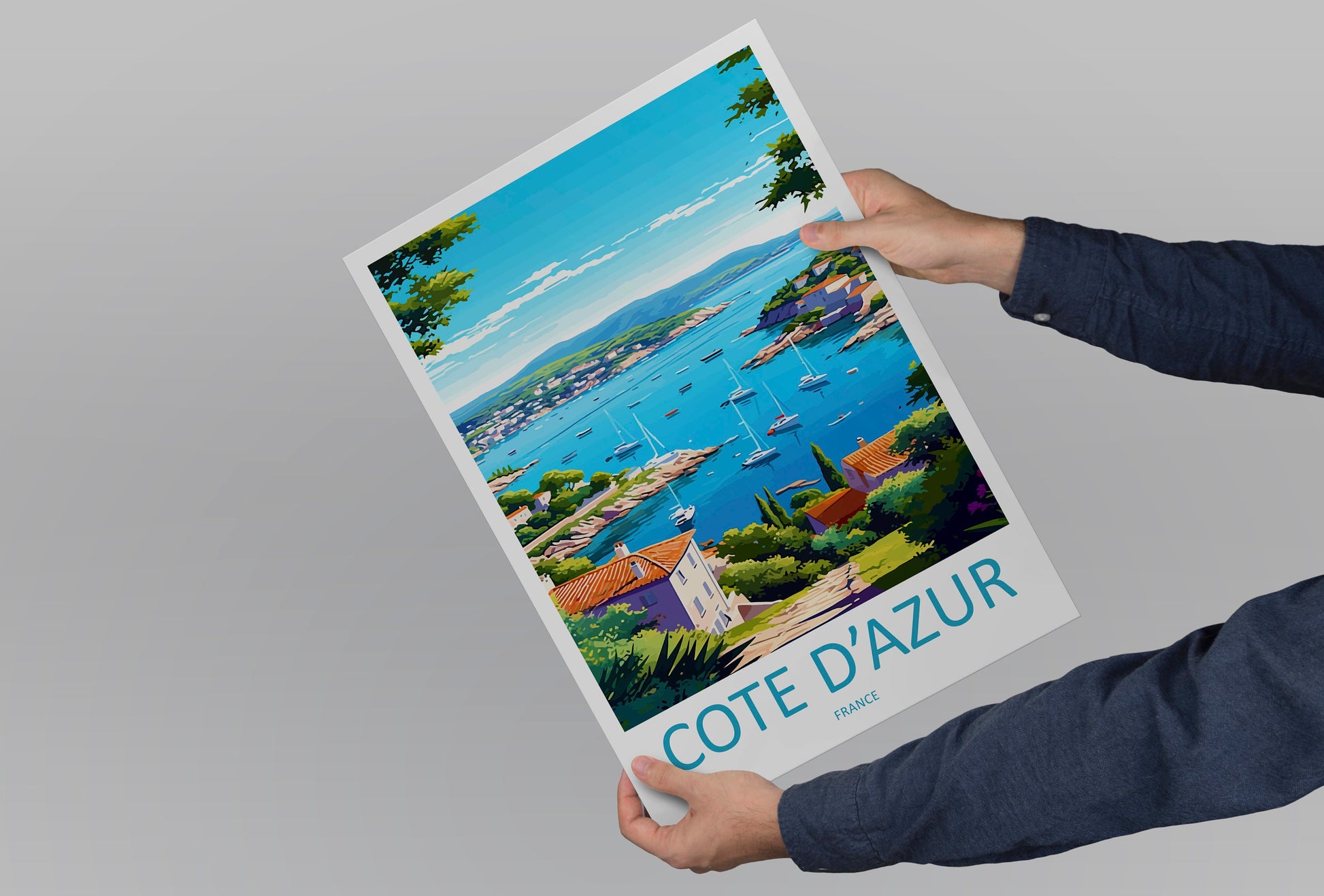 Cote D'azur Travel Print Wall Art Cote D'azur Wall Hanging Home Decor Cote D'azur France Gift Art Lovers Wall Art Print Art Cote D'azur