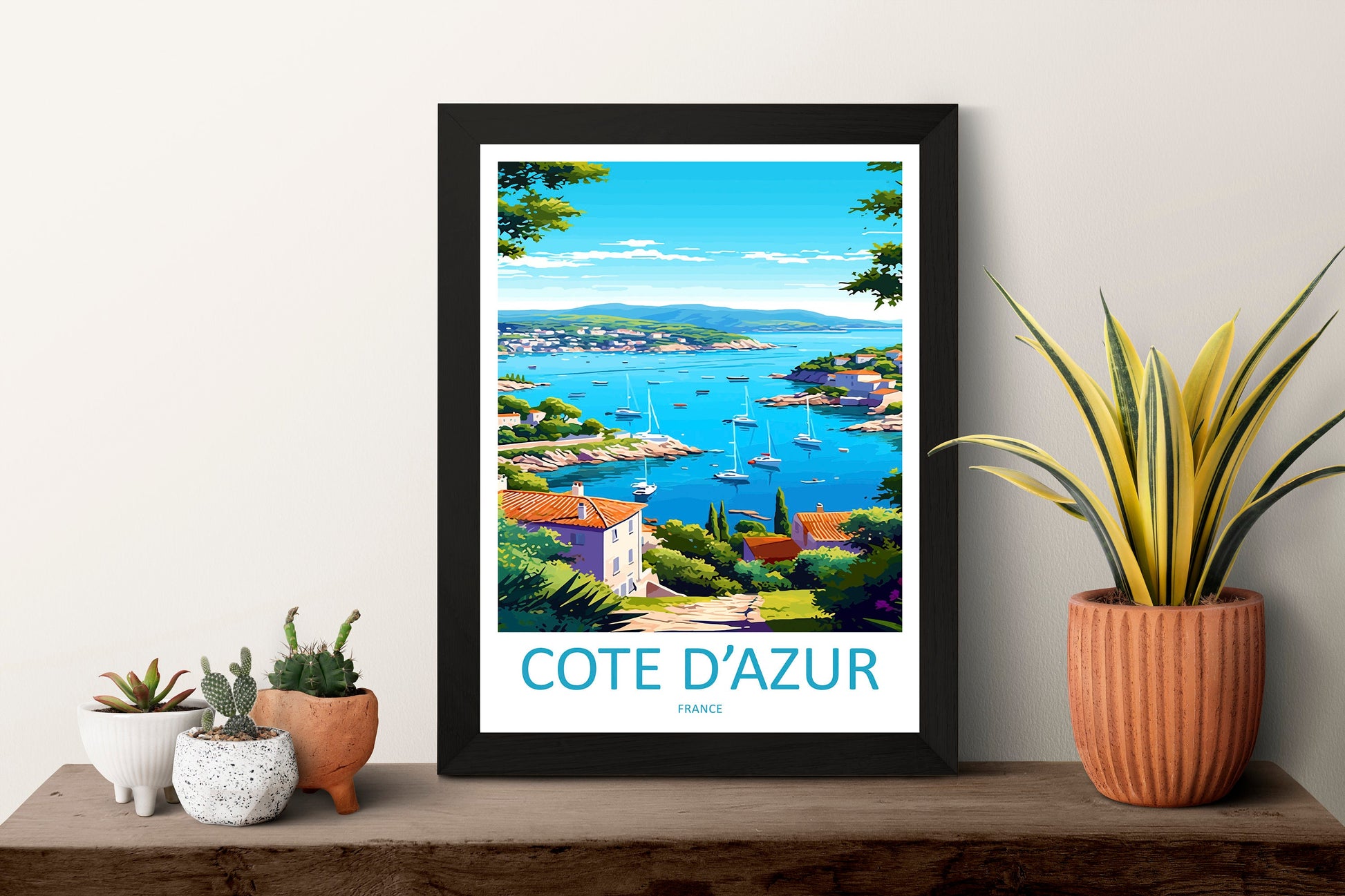 Cote D'azur Travel Print Wall Art Cote D'azur Wall Hanging Home Decor Cote D'azur France Gift Art Lovers Wall Art Print Art Cote D'azur