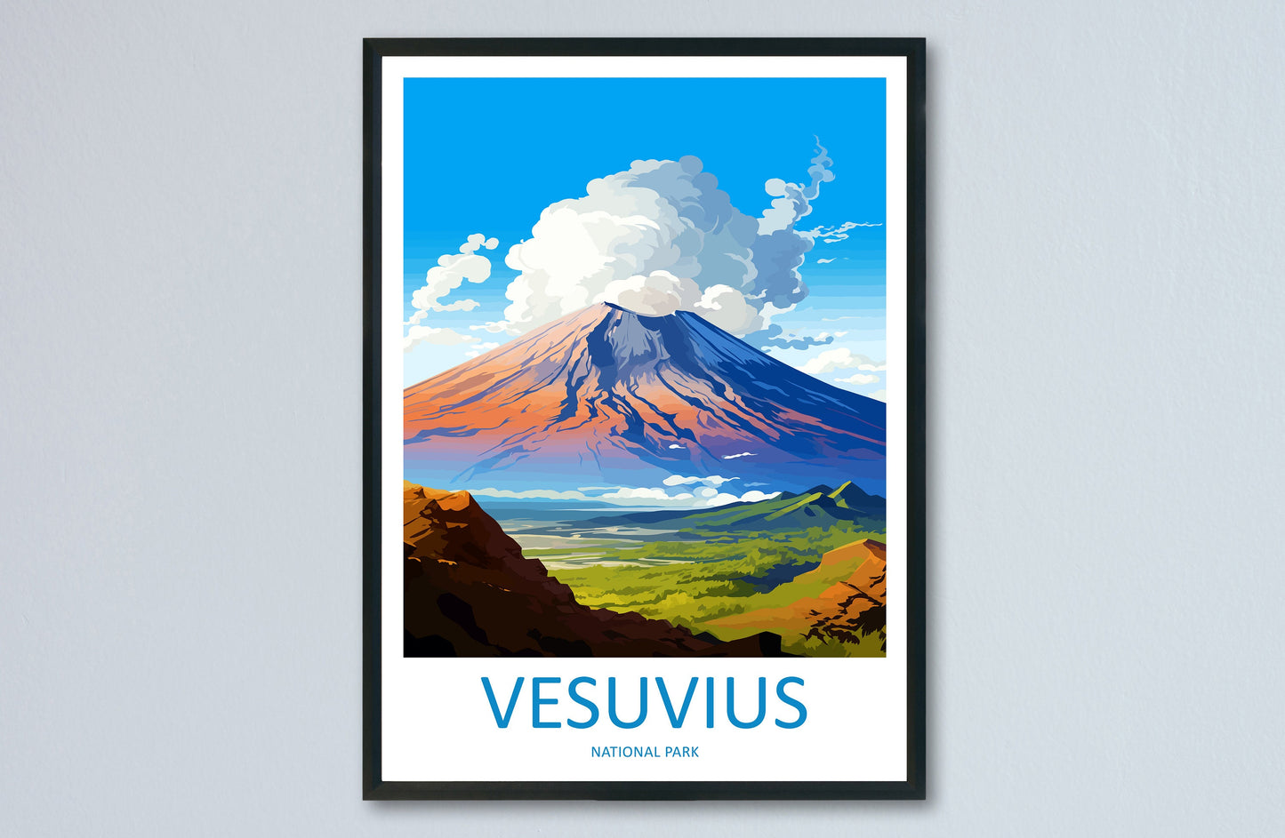 Vesuvius Travel Print Wall Art Vesuvius Italy Wall Hanging Home Decor Vesuvius Gift Art Lovers Wall Art Print Italy