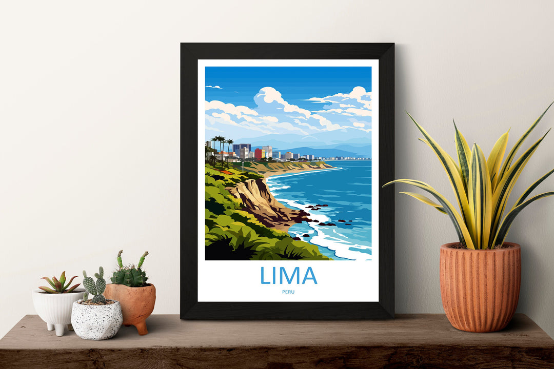 Lima Travel Print Wall Art Lima Wall Hanging Home Décor Lima Gift Art Lovers Peru Art Lover Gift Peru