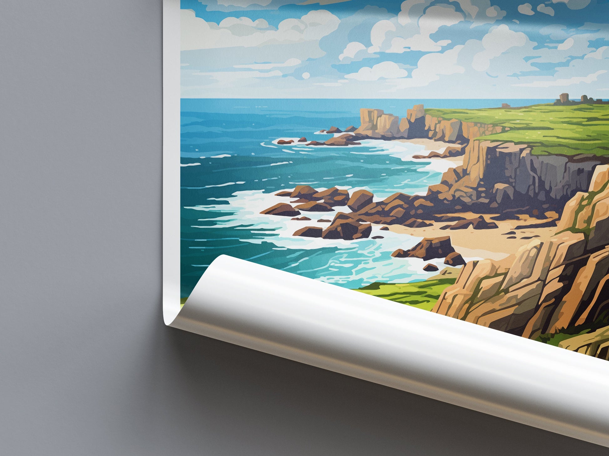 Lands End Travel Print Wall Art Lands End Wall Hanging Home Décor Lands End Gift Art Lovers Cornwall Art Lover Gift Lands End Art Poster