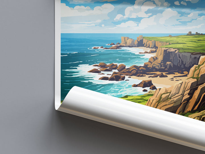 Lands End Travel Print Wall Art Lands End Wall Hanging Home Décor Lands End Gift Art Lovers Cornwall Art Lover Gift Lands End Art Poster