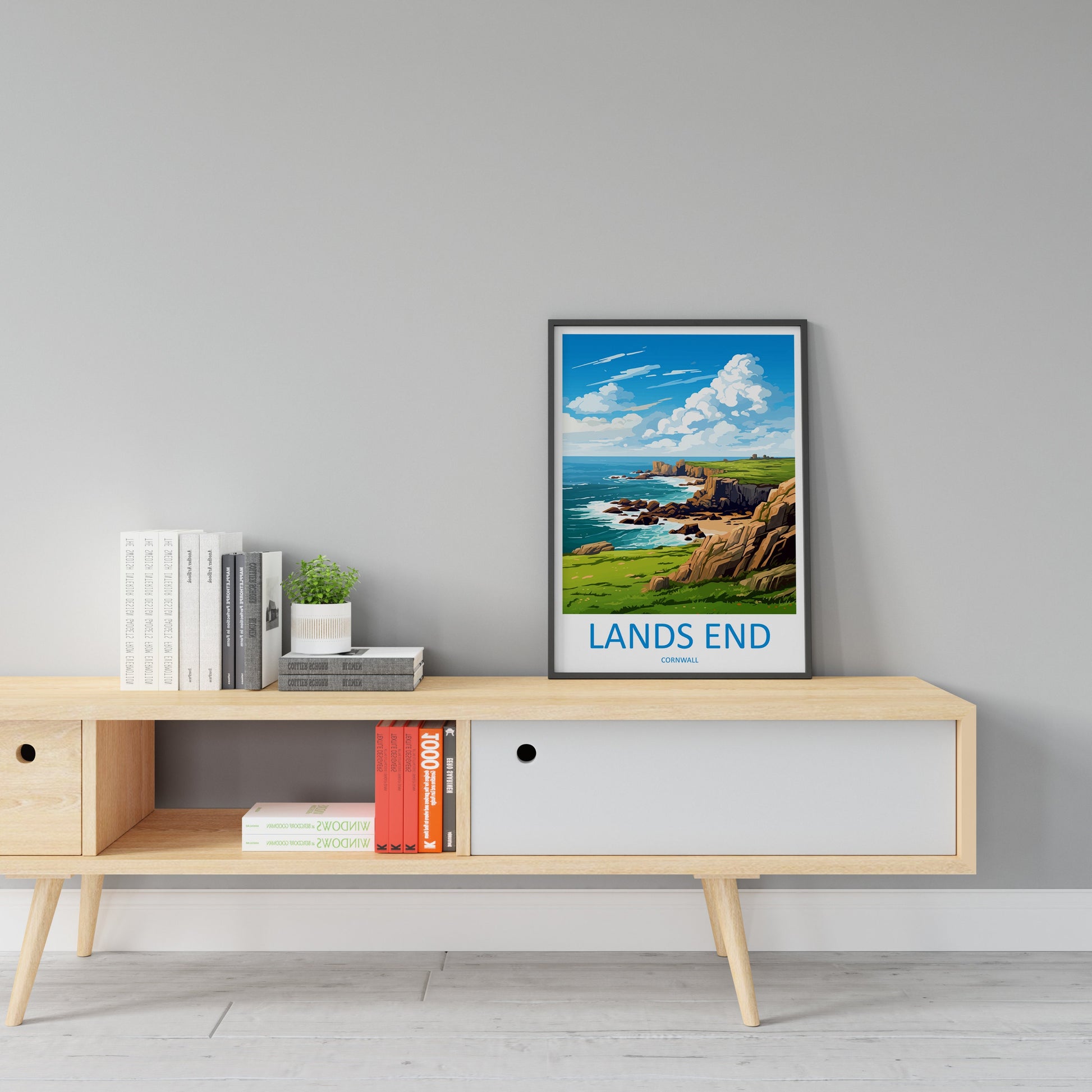 Lands End Travel Print Wall Art Lands End Wall Hanging Home Décor Lands End Gift Art Lovers Cornwall Art Lover Gift Lands End Art Poster