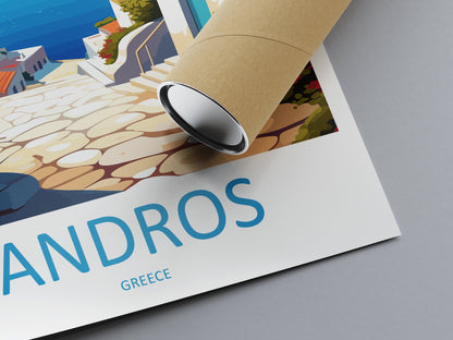 Andros Travel Print Wall Art Andros Wall Hanging Home Decoration Andros Gift Art Lovers Wall Art Print Greece