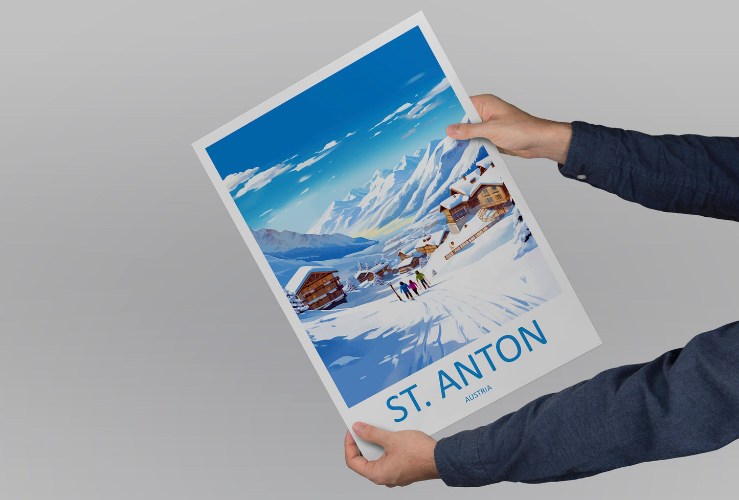 St. Anton Travel Print Wall Art St. Anton Wall Hanging Home Décor St. Anton Gift Art Lovers Ski Art Lover Gift St. Anton Print Skiing Print