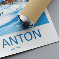 St. Anton Travel Print Wall Art St. Anton Wall Hanging Home Décor St. Anton Gift Art Lovers Ski Art Lover Gift St. Anton Print Skiing Print