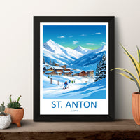 St. Anton Travel Print Wall Art St. Anton Wall Hanging Home Décor St. Anton Gift Art Lovers Ski Art Lover Gift St. Anton Print Skiing Print