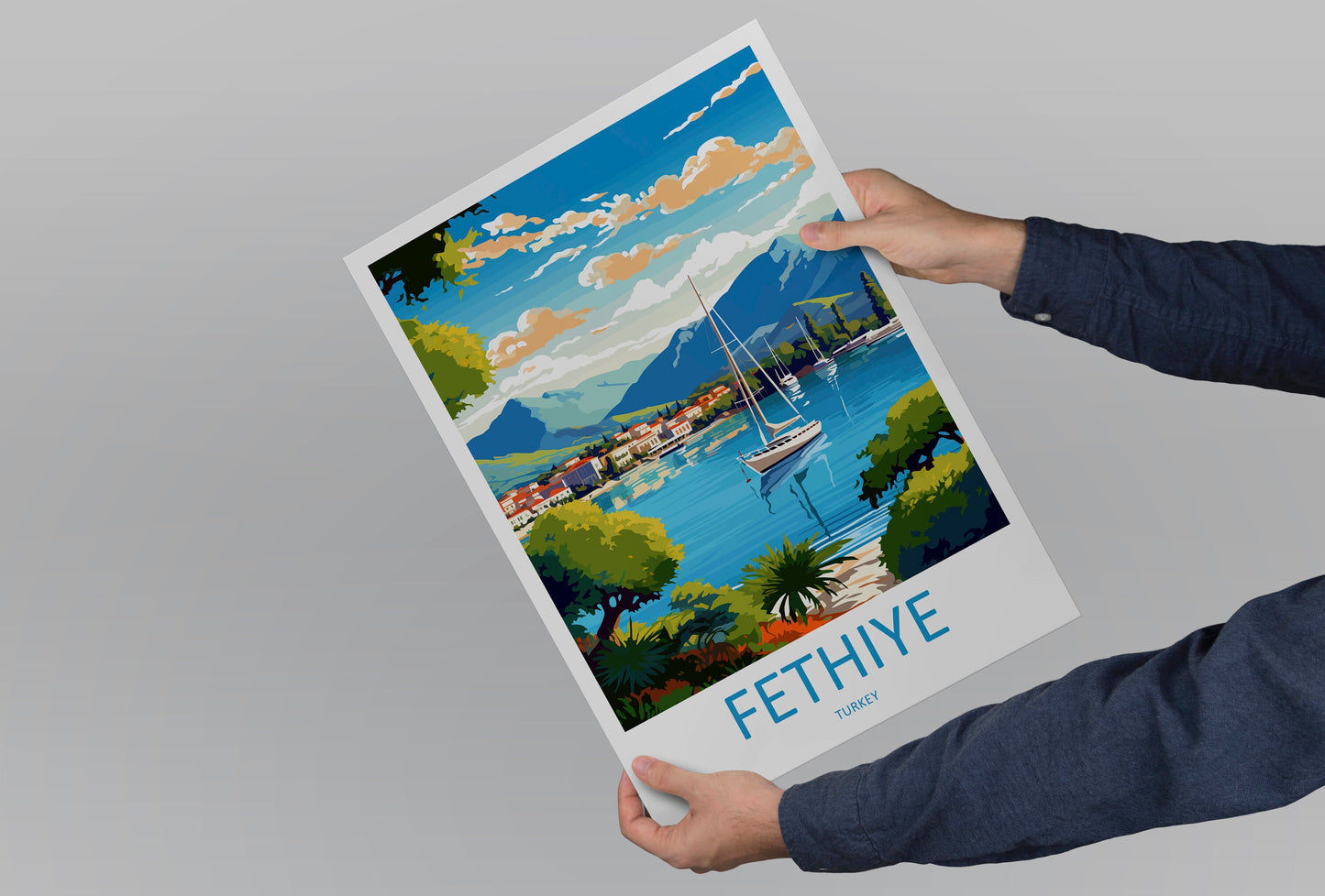 Fethiye Travel Print Wall Art Fethiye Wall Hanging Home Decoration Fethiye Gift Art Lovers Wall Art Print Art Fethiye Wall Print Turkey Art