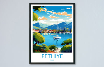 Fethiye Travel Print Wall Art Fethiye Wall Hanging Home Decoration Fethiye Gift Art Lovers Wall Art Print Art Fethiye Wall Print Turkey Art