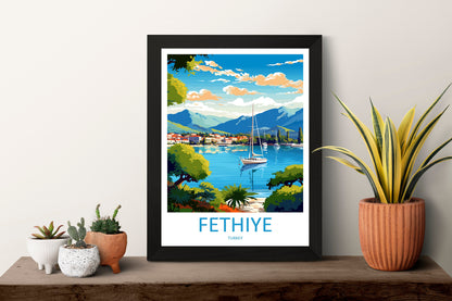 Fethiye Travel Print Wall Art Fethiye Wall Hanging Home Decoration Fethiye Gift Art Lovers Wall Art Print Art Fethiye Wall Print Turkey Art
