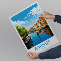 Aarhus Travel Print Wall Art Aarhus Wall Hanging Home Décor Aarhus Gift Art Lovers Denmark Art Lover Gift Aarhus Wall Décor
