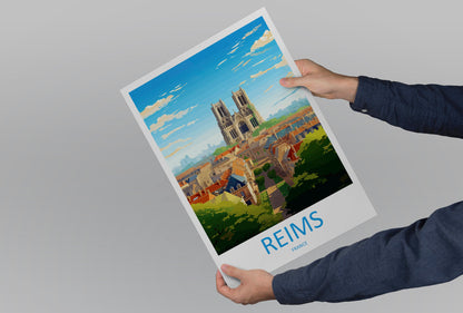Reims Travel Print Wall Art Reims Wall Hanging Home Décor Reims Gift Art Lovers France Art Lover Gift Reims Print France Artwork Reims Gift
