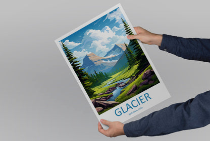 Glacier National Park Travel Print Wall Art Glacier National Park Wall Hanging Home Décor Glacier National Park Gift Art