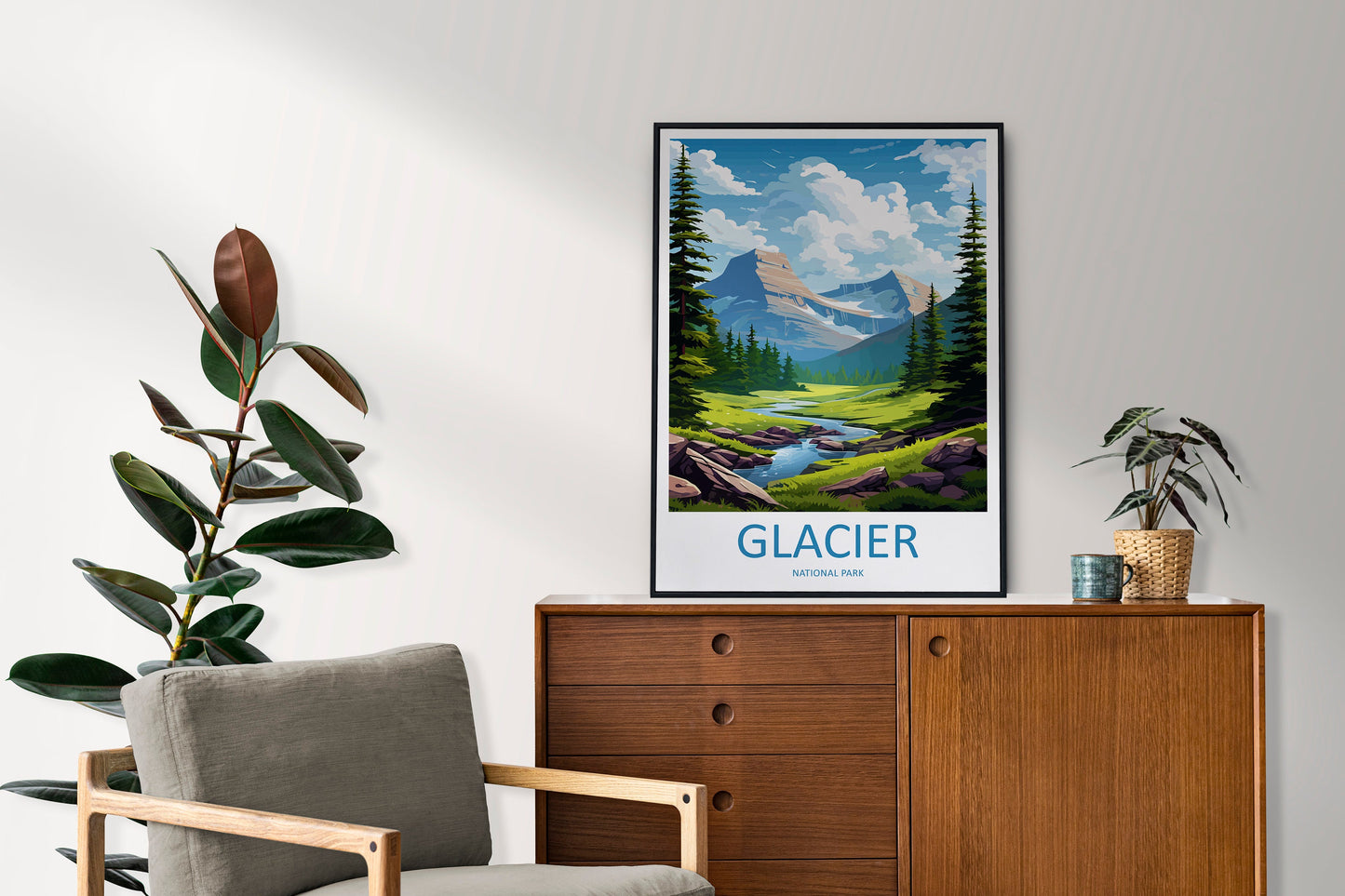 Glacier National Park Travel Print Wall Art Glacier National Park Wall Hanging Home Décor Glacier National Park Gift Art