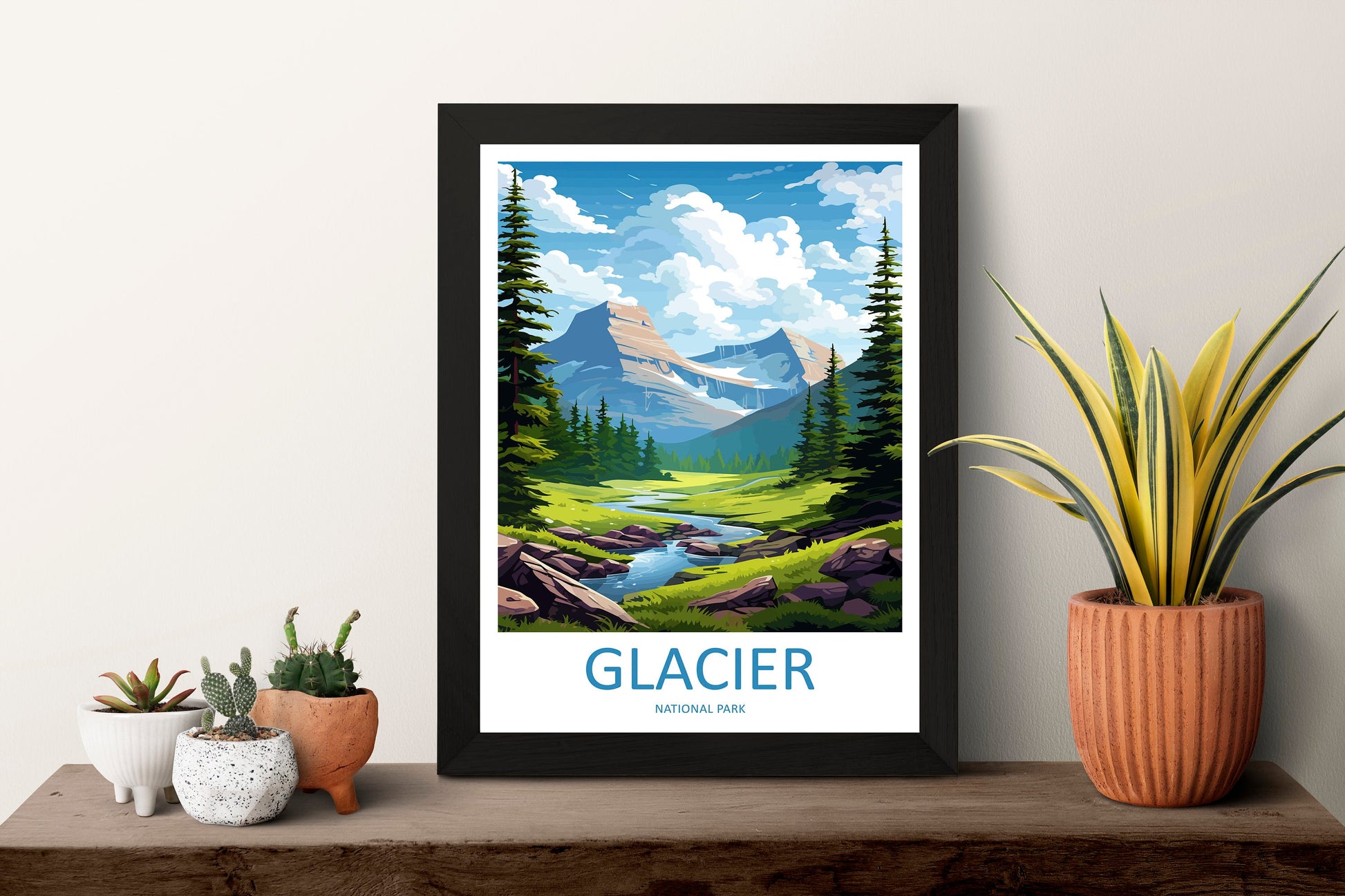 Glacier National Park Travel Print Wall Art Glacier National Park Wall Hanging Home Décor Glacier National Park Gift Art