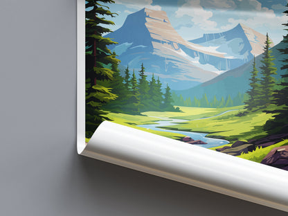 Glacier National Park Travel Print Wall Art Glacier National Park Wall Hanging Home Décor Glacier National Park Gift Art