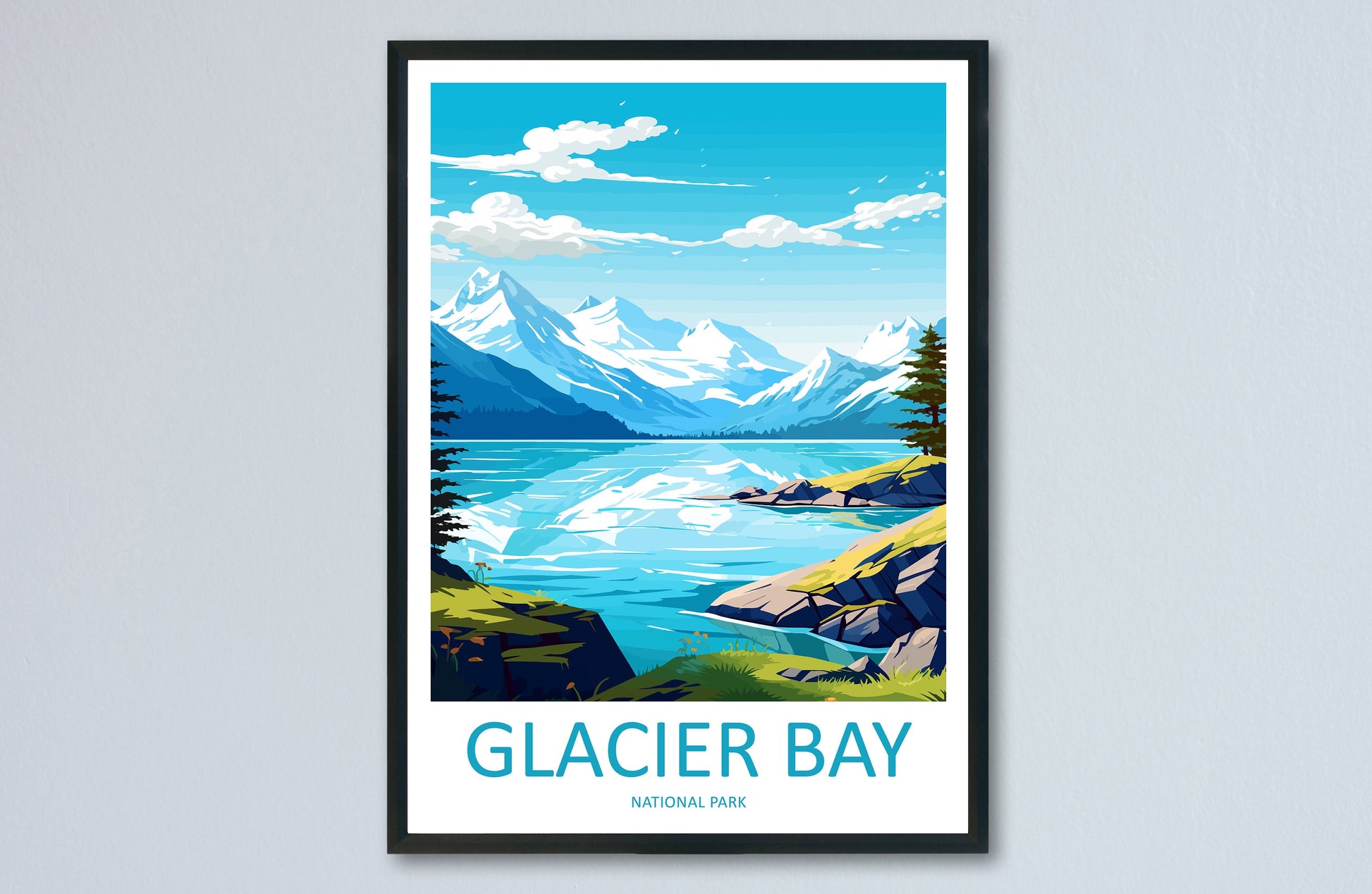 Glacier Bay National Park Travel Print Wall Art Glacier Bay Wall Hanging Home Décor Glacier Bay Gift Art Lovers Alaska Art Lover Gift