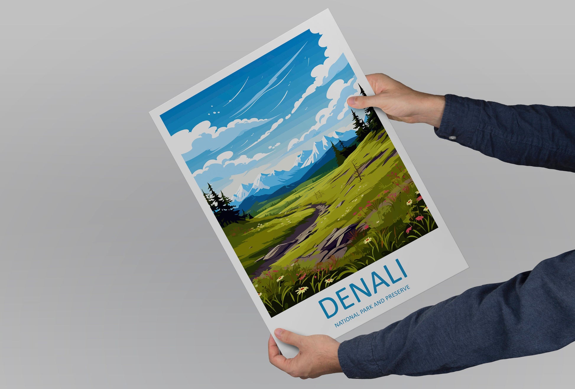 Denali National Park Travel Print Wall Art Denali Wall Hanging Home Décor Denali Gift Art Lovers Alaska Art Lover Gift Denali