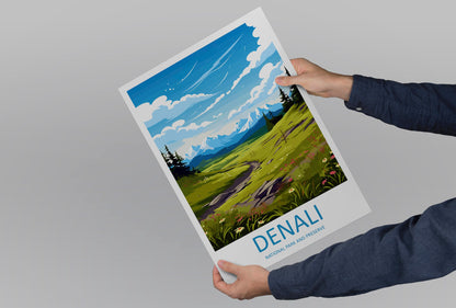 Denali National Park Travel Print Wall Art Denali Wall Hanging Home Décor Denali Gift Art Lovers Alaska Art Lover Gift Denali