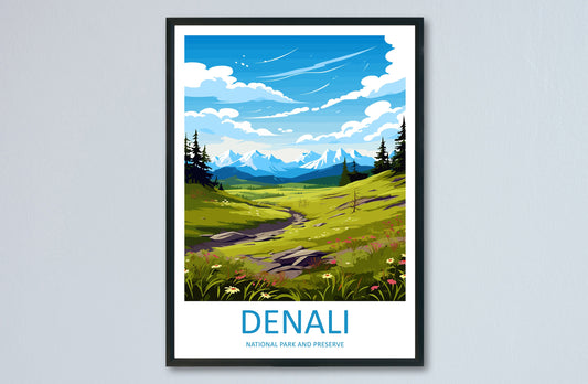 Denali National Park Travel Print Wall Art Denali Wall Hanging Home Décor Denali Gift Art Lovers Alaska Art Lover Gift Denali