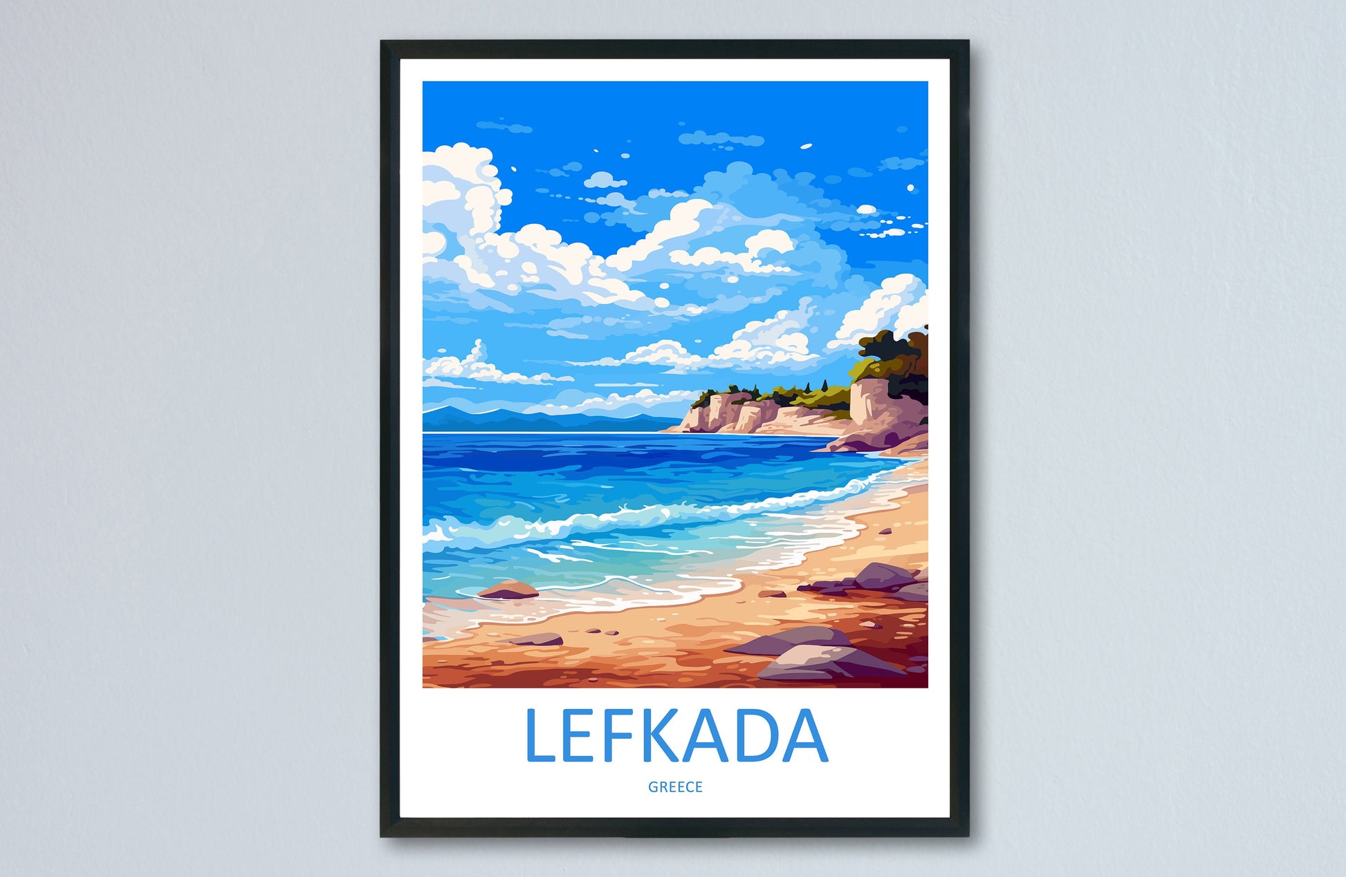 Lefkada Travel Print Wall Art Lefkada Greece Wall Hanging Home Decoration Lefkada Gift Art Lovers Wall Art Print Lefkada Greece Wall Art