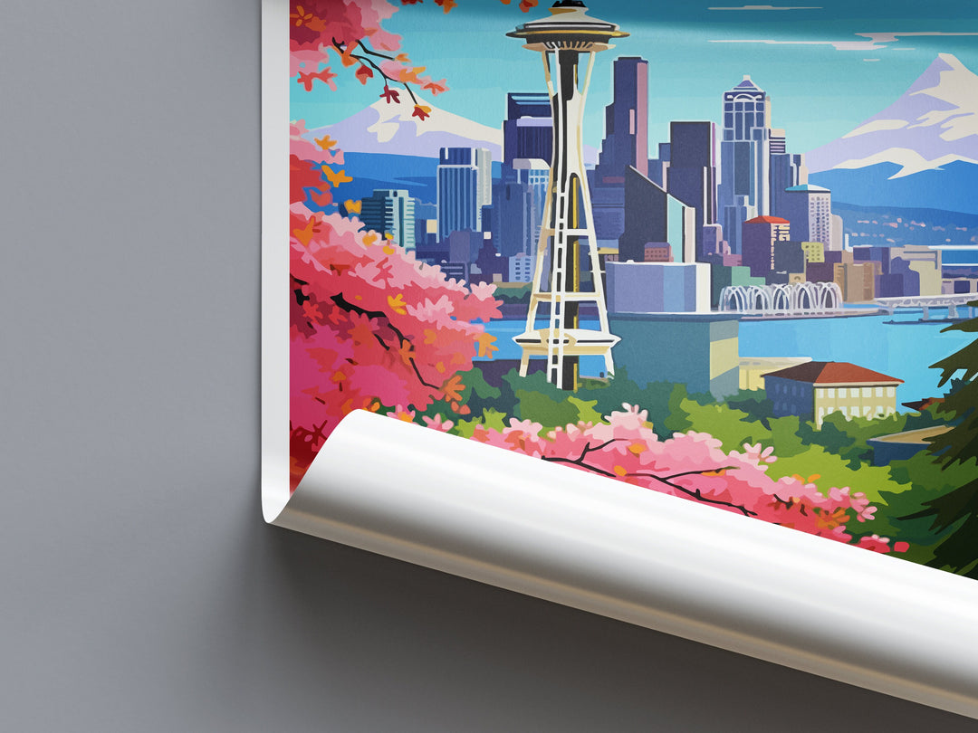 Seattle Travel Print Wall Art Seattle Wall Hanging Home Décor Seattle Gift Art Lovers Washington DC Art Lover Gift Washington DC Travel Art