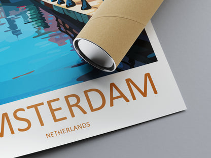 Amsterdam Travel Print Wall Art Amsterdam Wall Hanging Home Décor Amsterdam Gift Art Lovers Netherlands Art Lover Gift Amsterdam Decor