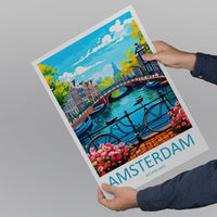 Amsterdam Travel Print Wall Art Amsterdam Wall Hanging Home Décor Amsterdam Gift Art Lovers Netherlands Art Lover Gift Amsterdam Decor